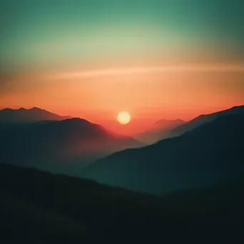 Blurred mountain range at sunset - Image 2