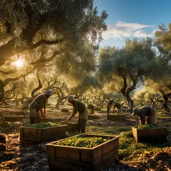 Morning Olive Grove Harvest