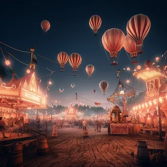 Floating Balloons at Abandoned Carnival