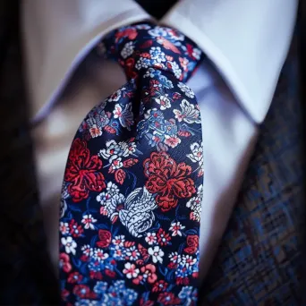 floral print tie - Image 1