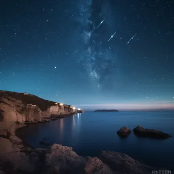 Aries constellation over coastal cliff at night - Image 2