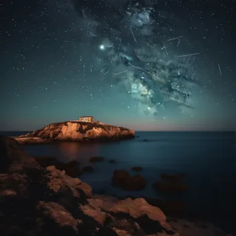 Aries Constellation on Coastal Cliff