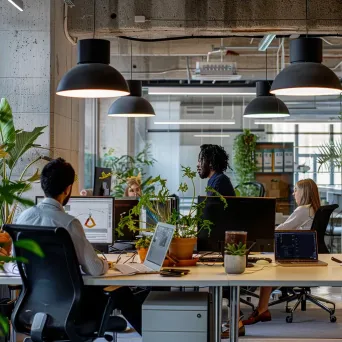 Modern office with staff working and modern communication tools - Image 4