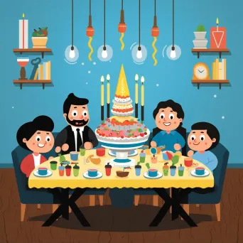 Festive Hanukkah Celebration - Lit menorah, dreidels, and festive food - Image 2