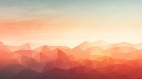 Simplistic low poly sunrise scene using large polygons and warm color gradients - Image 4