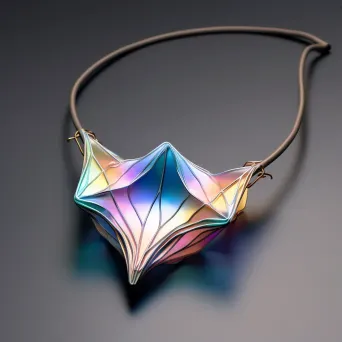 Low poly pearl necklace in iridescent colors inspired by Art Nouveau styles - Image 1