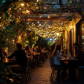 Cozy Bistro Patio at Dusk