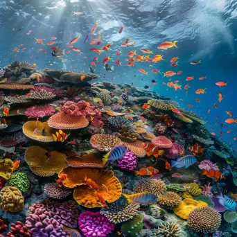 Vibrant Coral Reef Ecosystem with Exotic Fish