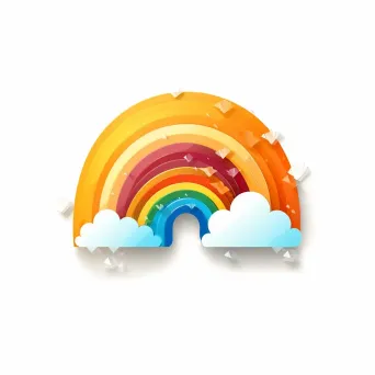 Rainbow after rain with white clouds logo - Image 1