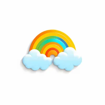 Rainbow after rain with white clouds logo - Image 3