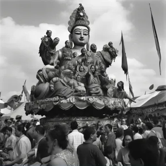 Image of Buddha statue at a colorful carnival - Image 2