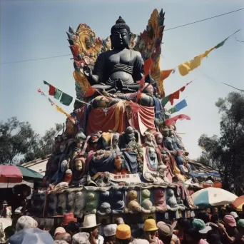 Image of Buddha statue at a colorful carnival - Image 4