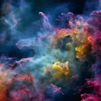 Vibrant scene of a nebula with clouds of gas and dust forming new stars - Image 3