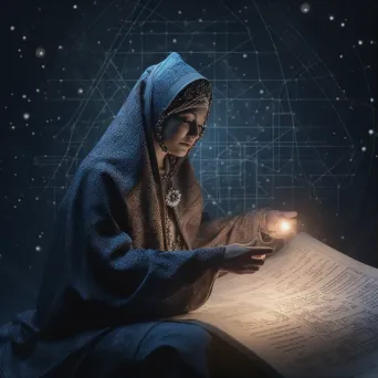 Enigmatic image of an oracle reading the future in the patterns of the stars - Image 1