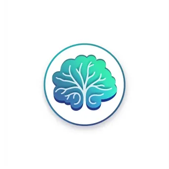 Modern and abstract brain icon mental health app logo in green and blue colors - Image 1