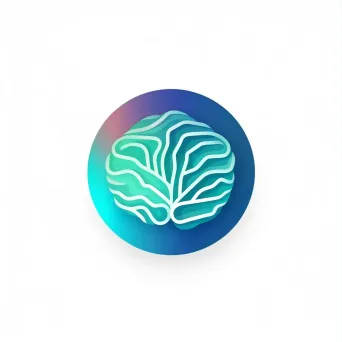 Modern and abstract brain icon mental health app logo in green and blue colors - Image 3