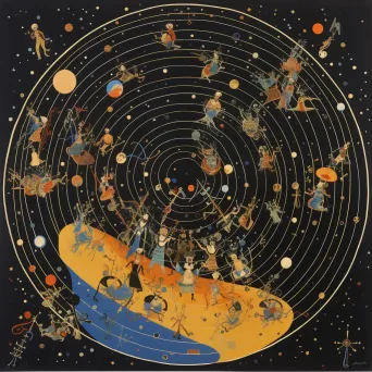 Harmonious image of planets and stars as instruments in a celestial orchestra - Image 1