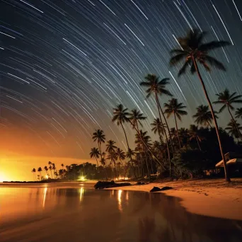 Tropical Beach Star Trails