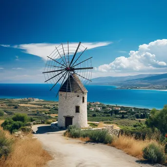 Greek Windmill with Sea View