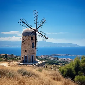 Traditional Greek windmill with a sea view - Image 3