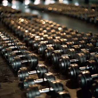 Neatly arranged gym dumbbells - Image 3