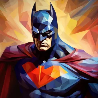 Pop art-styled low poly superhero - Image 3