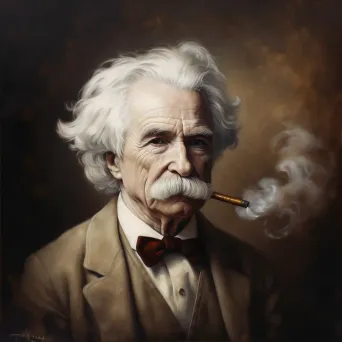 Personality holding pipe with signature white hair and mustache - Image 2