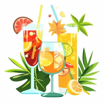 Tropical cocktail bar logo with mixology and fruity drinks - Image 1