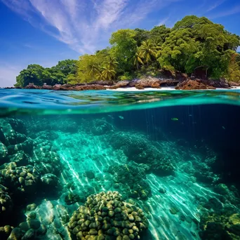 Underwater Scene of Tropical Island