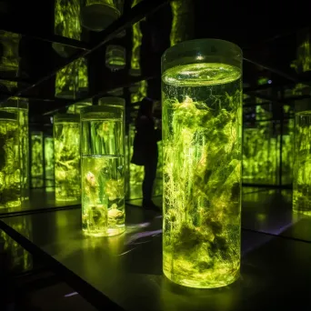 Interactive art installation displaying patterns in bioluminescent algae - Image 1