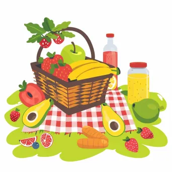 Springtime picnic with fresh fruits logo - Image 2