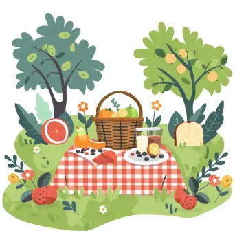 Springtime picnic with fresh fruits logo - Image 4