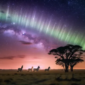 Aurora australis tranquil savanna - Image 1