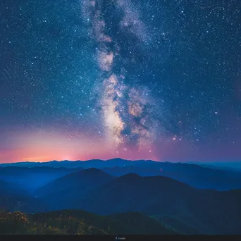 Milky Way over colorful twilight mountains - Image 1