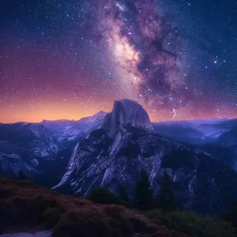 Milky Way over colorful twilight mountains - Image 3