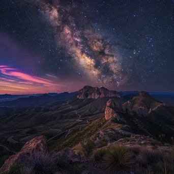 Milky Way over colorful twilight mountains - Image 4