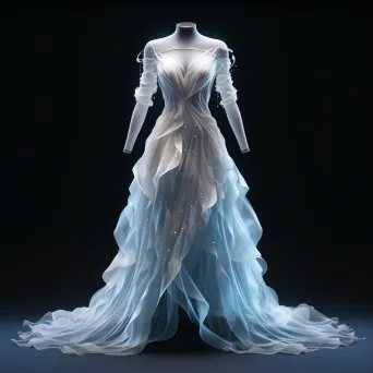 Romantic Low Poly Ghostly Wedding Dress