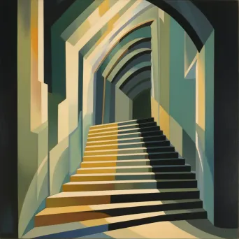 Staircase Leading to Bright Light Illustration