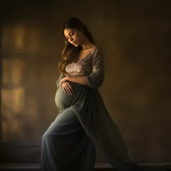 Elegant maternity studio portrait - Image 1