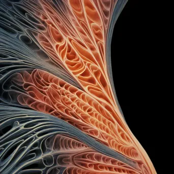 Illustration of intricate patterns of muscle fibers, illustrating strength and motion at a microscopic level. - Image 2