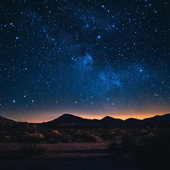 Vibrant constellations shining over silhouettes of desert flora. - Image 4