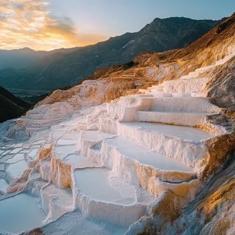 Vivid mountain landscape featuring a salt mine - Image 1