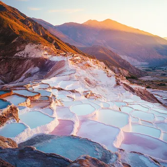 Vivid mountain landscape featuring a salt mine - Image 4