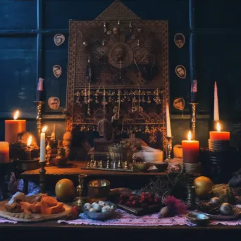 Candlelit altar sacred objects - Image 3