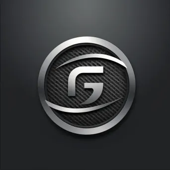 Futuristic and sleek logo design with carbon fiber weave icon in silver and black colors - Image 2