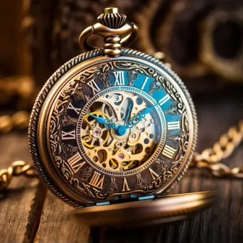 Antique pocket watch with intricate details - Image 1