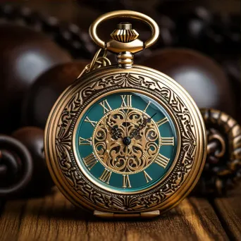 Antique pocket watch with intricate details - Image 3