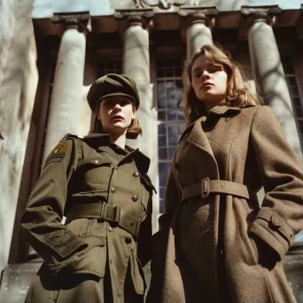 1940s Military Style Fashion Utility Wear and Structured Coats