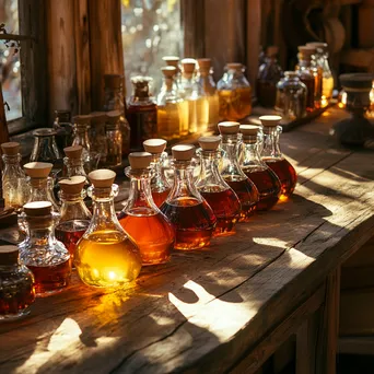 Assortment of maple syrup products on a wooden table - Image 2