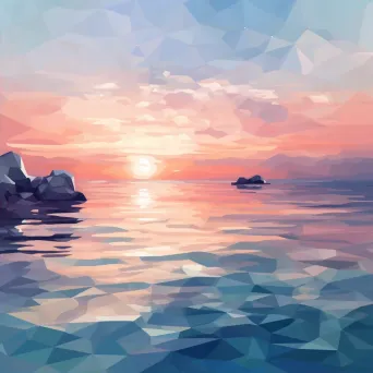 Pastel Low Poly Seascape